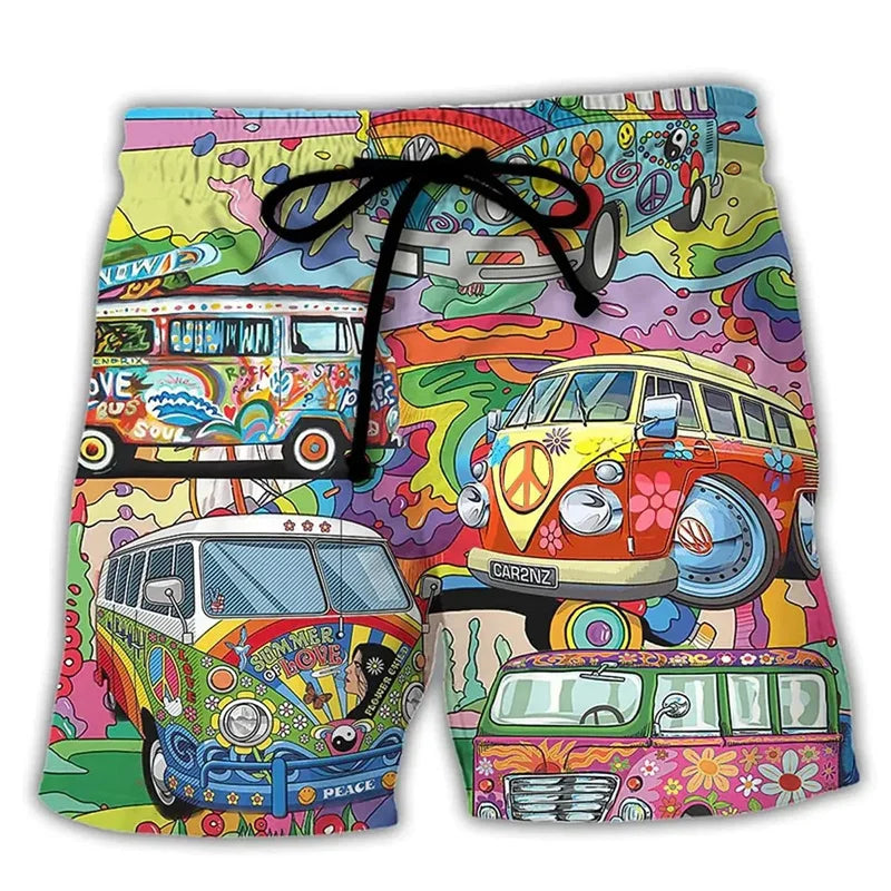Grafik-Badeshorts für Herren | Kordelzug
