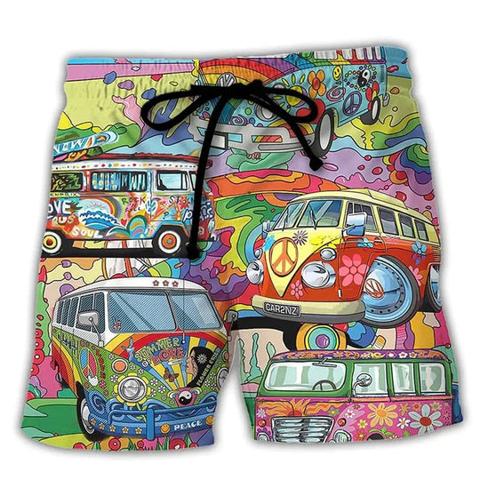 Grafik-Badeshorts für Herren | Kordelzug