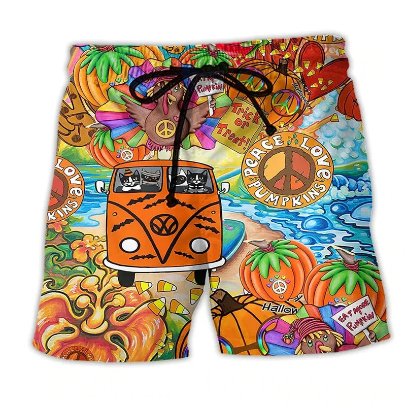 Grafik-Badeshorts für Herren | Kordelzug