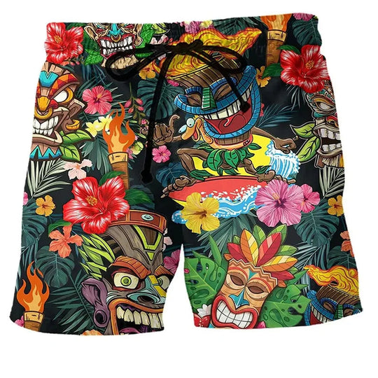 Grafik-Badeshorts für Herren | Kordelzug