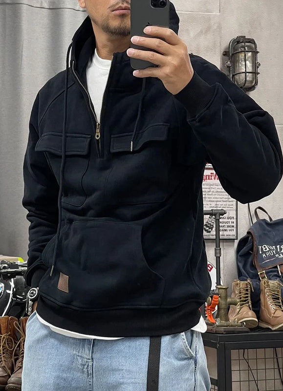 Herren Fleece Kapuzenpulli mit Taschen | Frühling