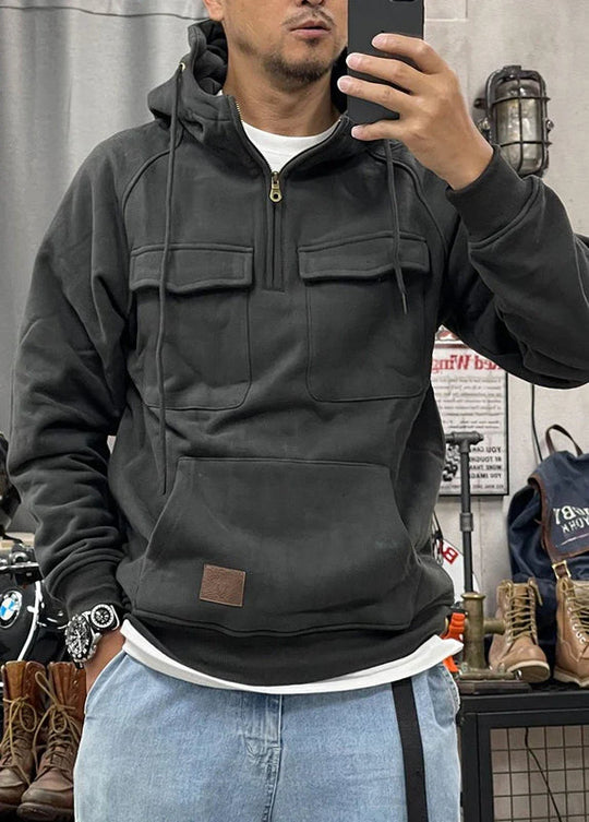 Herren Fleece Kapuzenpulli mit Taschen | Frühling