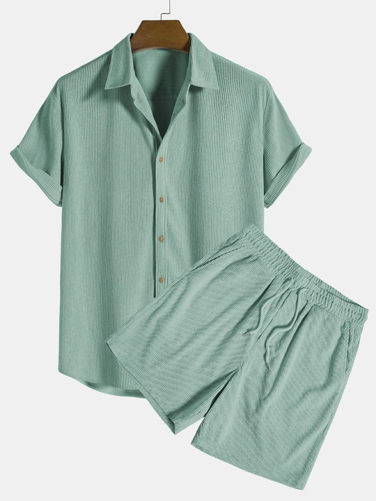 Herren Kurze Hosen und Hemd Set | Zweiteilig