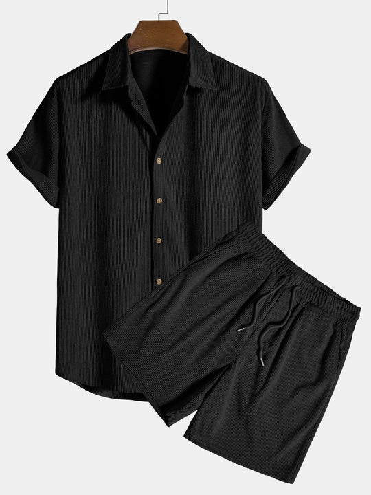 Herren Kurze Hosen und Hemd Set | Zweiteilig