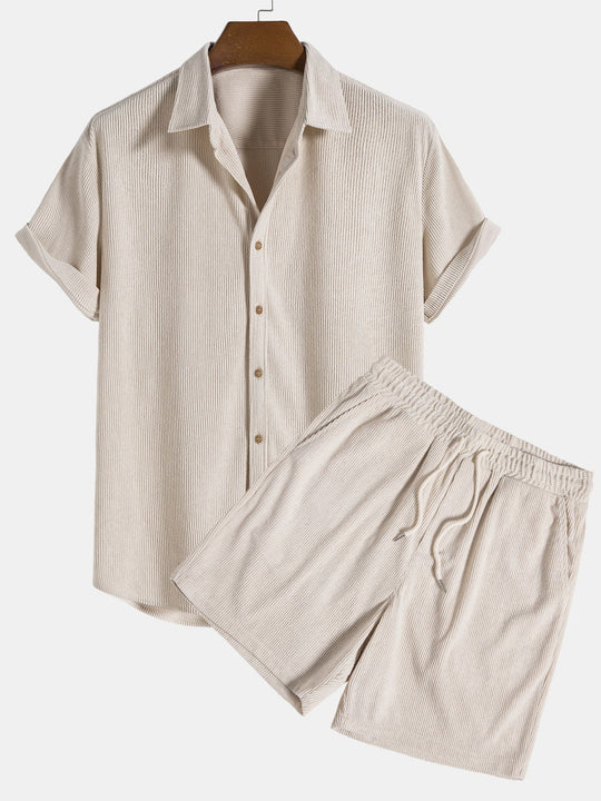Herren Kurze Hosen und Hemd Set | Zweiteilig