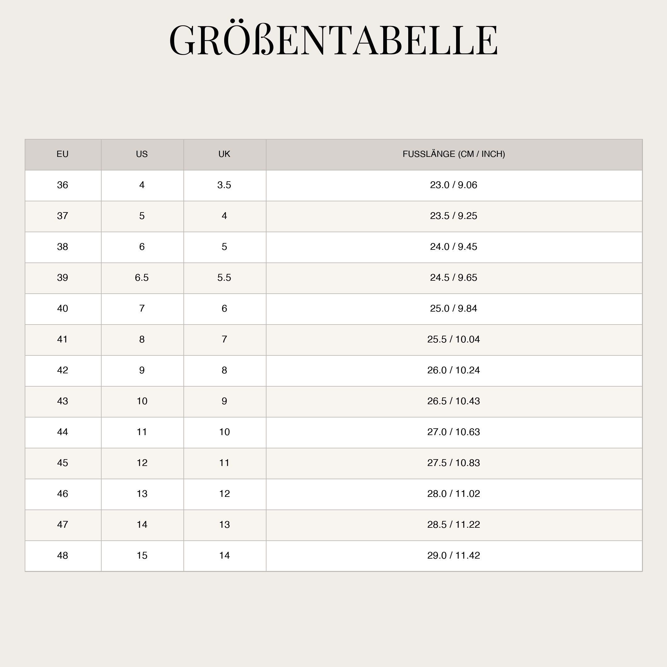 Size Chart