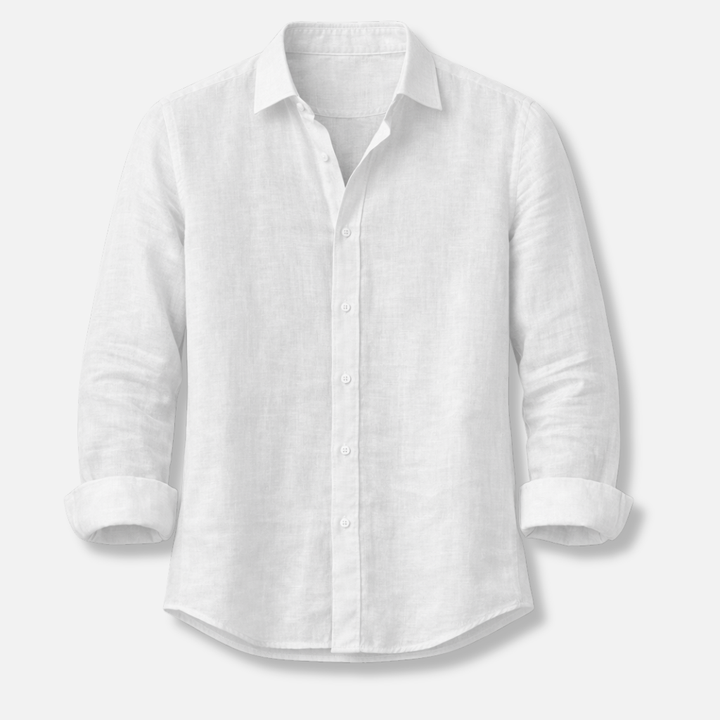 Leinen-Sommerhemd mit Button-Down-Kragen für Herren