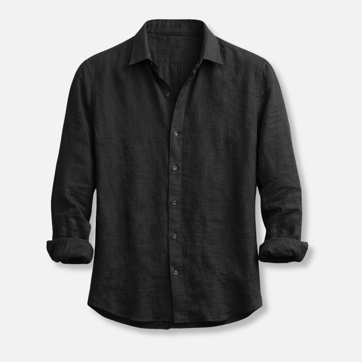 Leinen-Sommerhemd mit Button-Down-Kragen für Herren