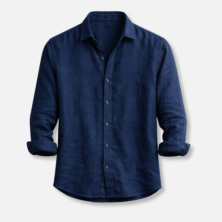 Leinen-Sommerhemd mit Button-Down-Kragen für Herren
