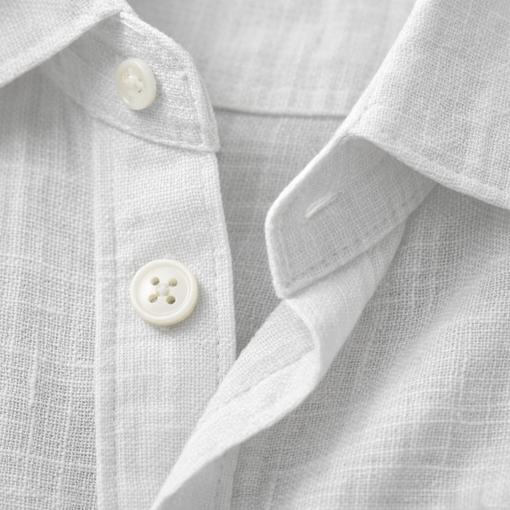 Leinen-Sommerhemd mit Button-Down-Kragen für Herren