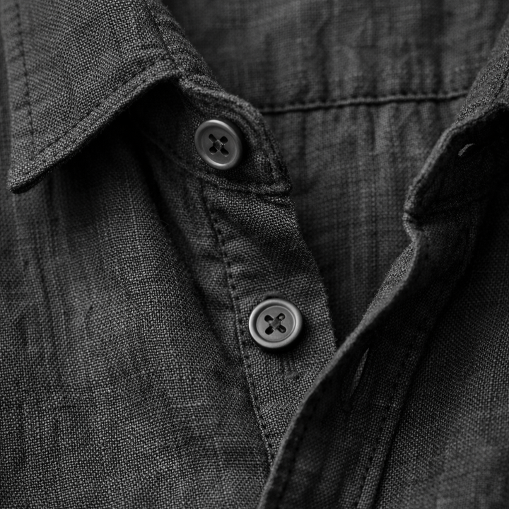 Leinen-Sommerhemd mit Button-Down-Kragen für Herren