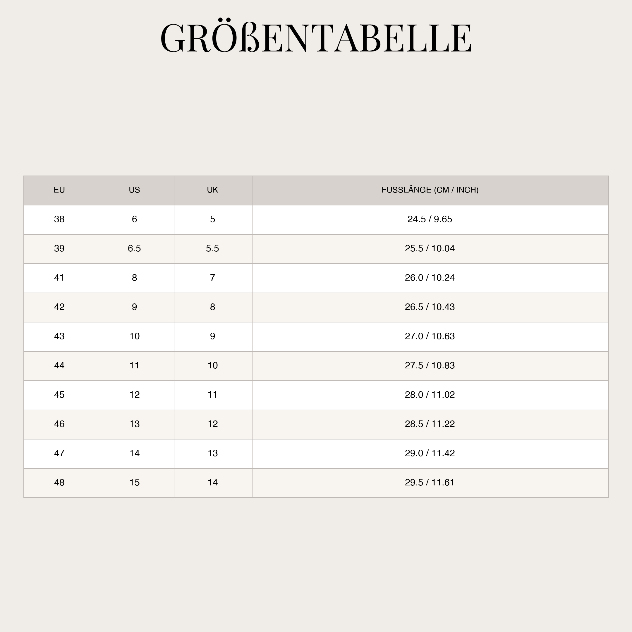 Size Chart