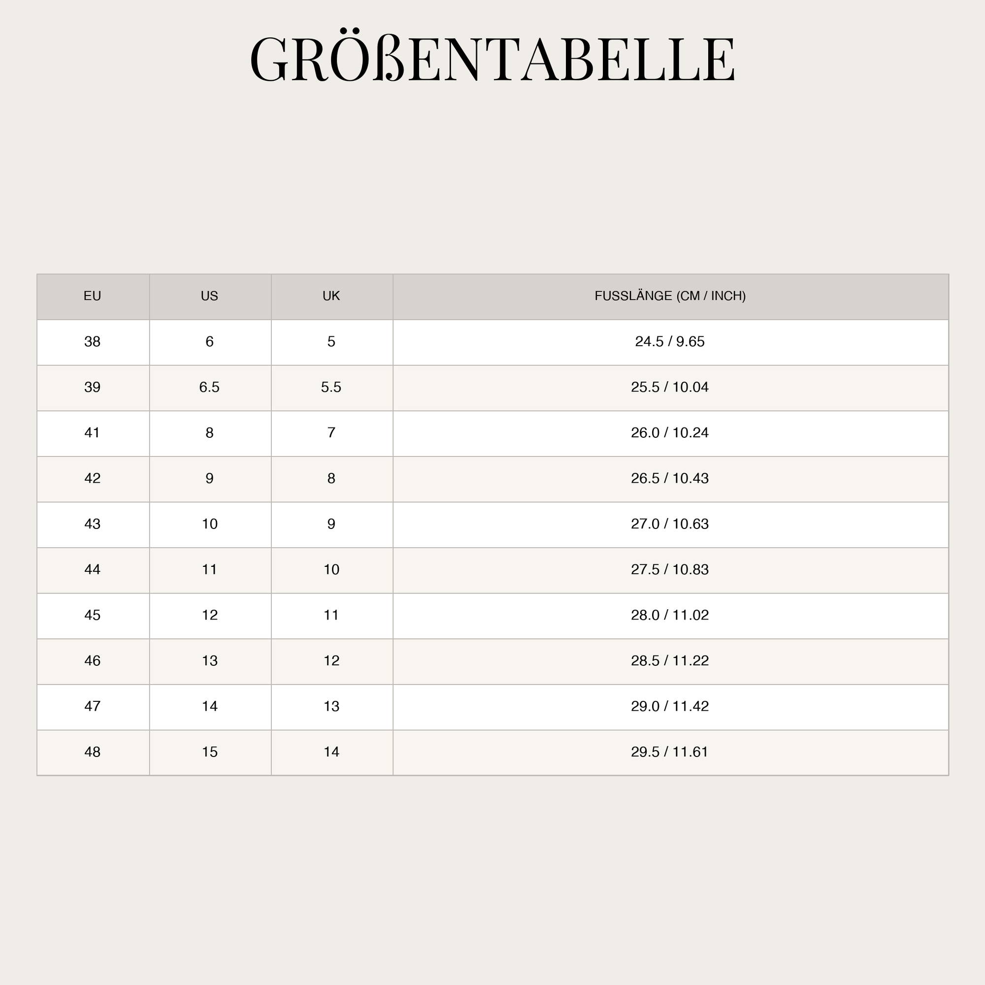 Size Chart