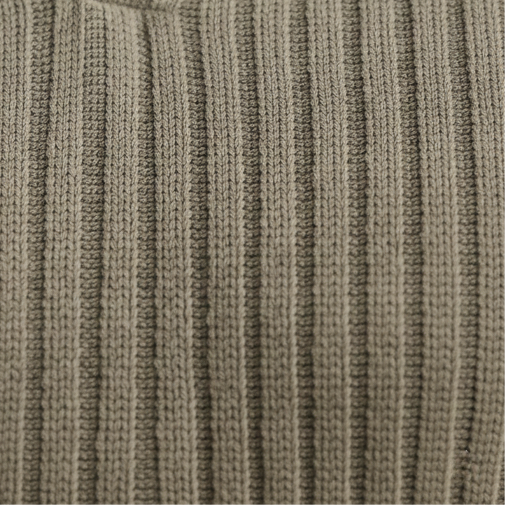Men's Ribbed Polo Shirt with V-Neck Collar