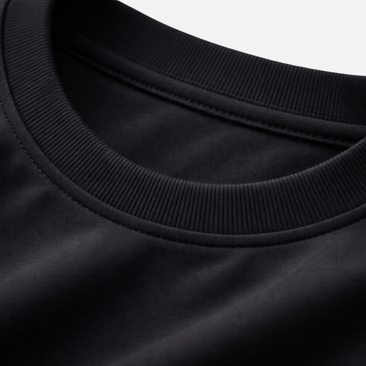 Męski t-shirt z krótkim rękawem i okrągłym dekoltem, z czystym wykończeniem