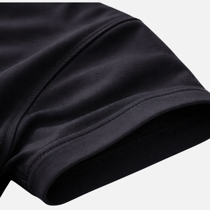 Męski t-shirt z krótkim rękawem i okrągłym dekoltem, z czystym wykończeniem