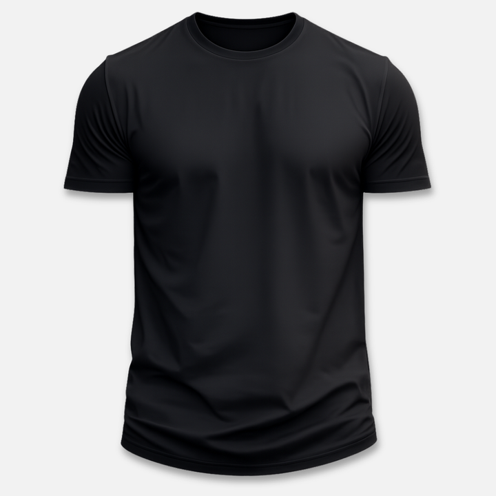 Męski t-shirt z krótkim rękawem i okrągłym dekoltem, z czystym wykończeniem