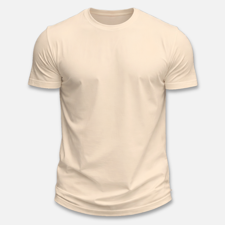 Męski t-shirt z krótkim rękawem i okrągłym dekoltem, z czystym wykończeniem
