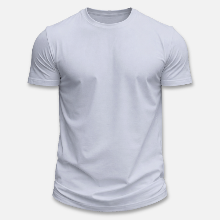 Męski t-shirt z krótkim rękawem i okrągłym dekoltem, z czystym wykończeniem
