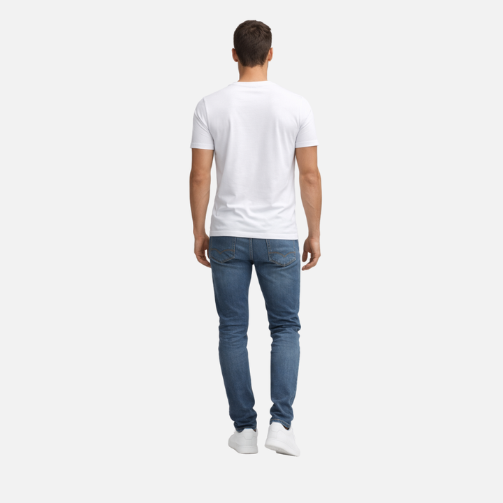 Męski t-shirt z krótkim rękawem i okrągłym dekoltem, z czystym wykończeniem