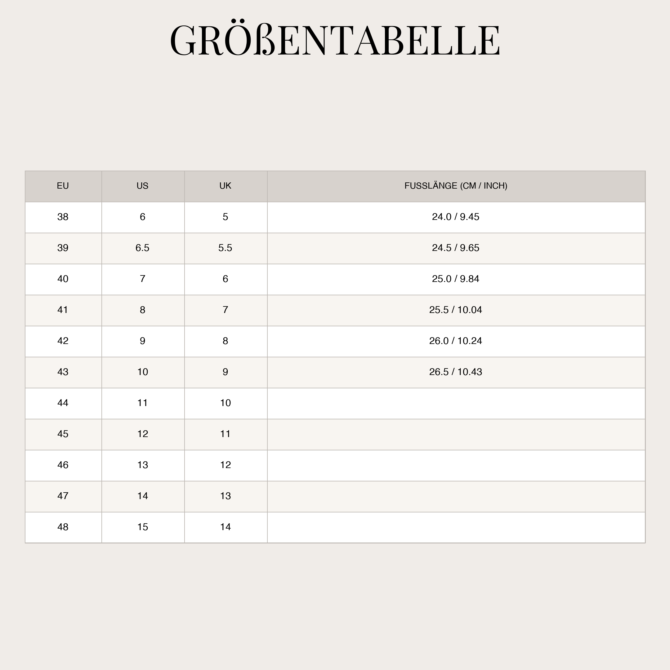 Size Chart