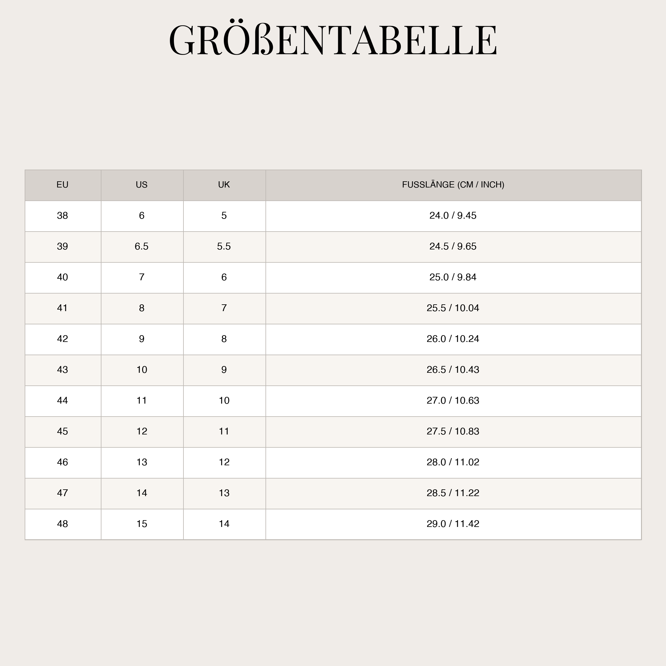 Size Chart