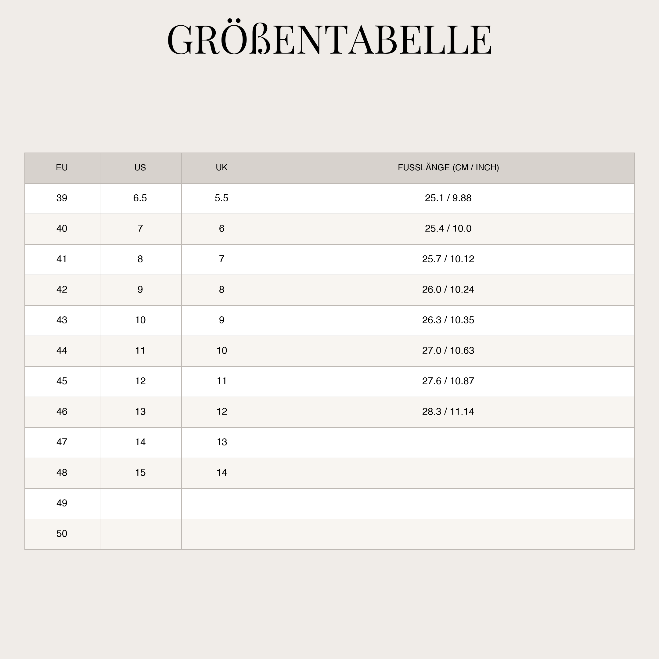 Size Chart