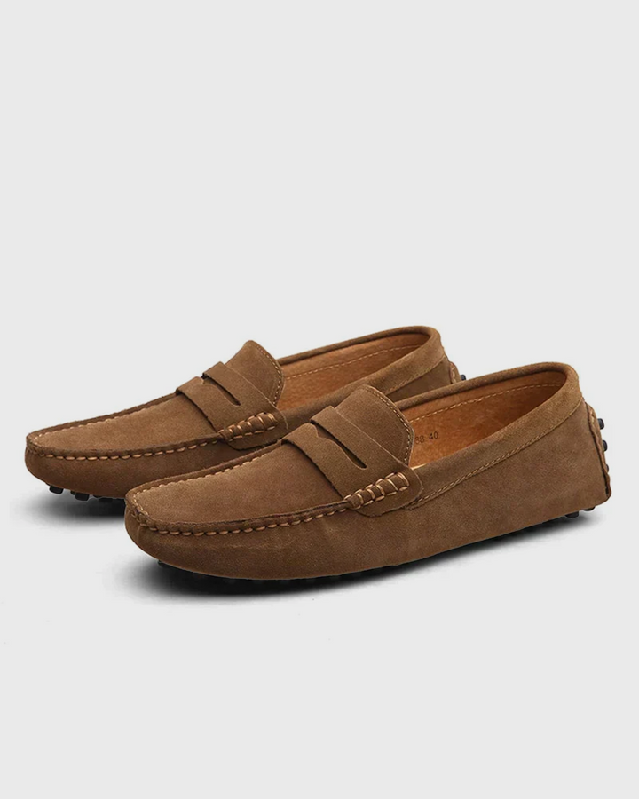 Lässige Herren-Loafer aus Wildleder – Leichte strukturierte Business-Schuhe