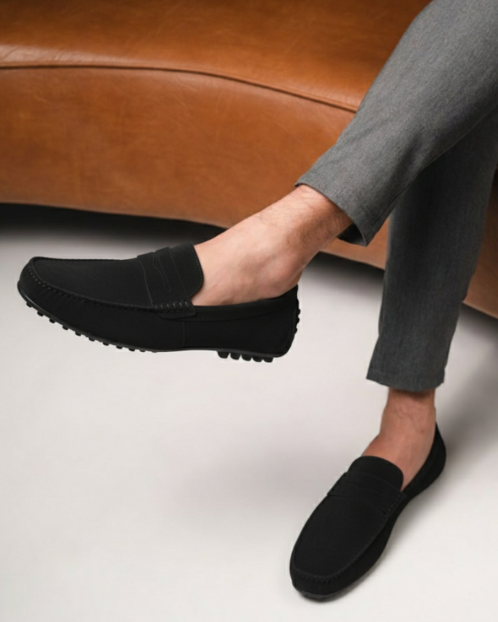 Lässige Herren-Loafer aus Wildleder – Leichte strukturierte Business-Schuhe