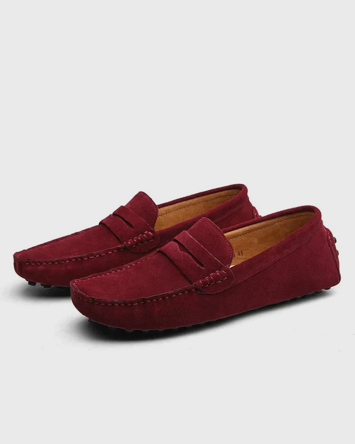 Lässige Herren-Loafer aus Wildleder – Leichte strukturierte Business-Schuhe