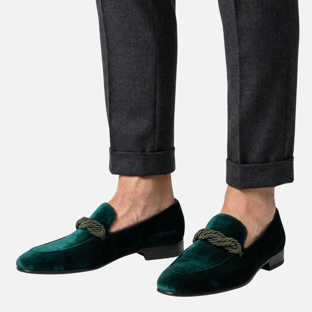Loafers with Cord Detail Vegan Suede for Men