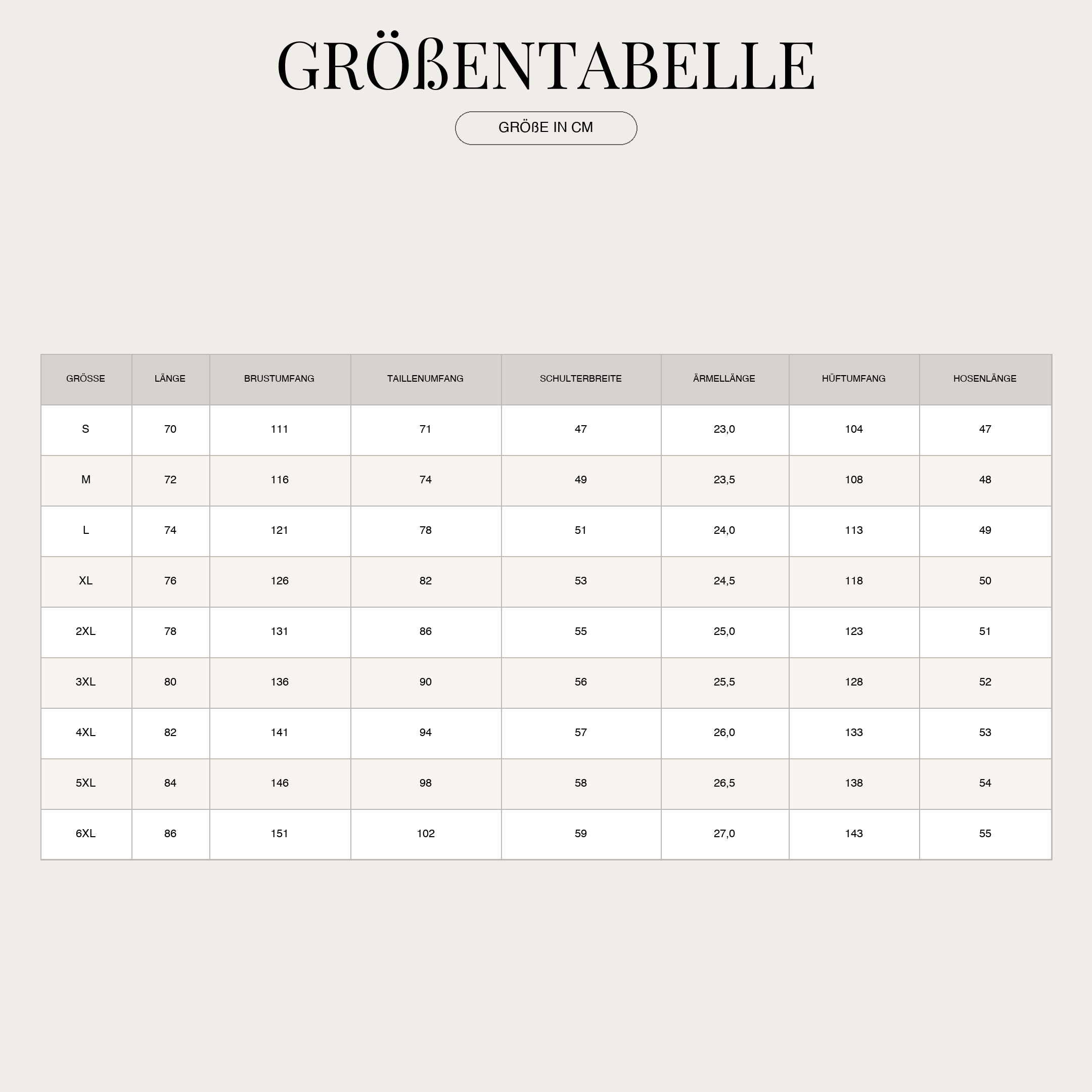 Size Chart