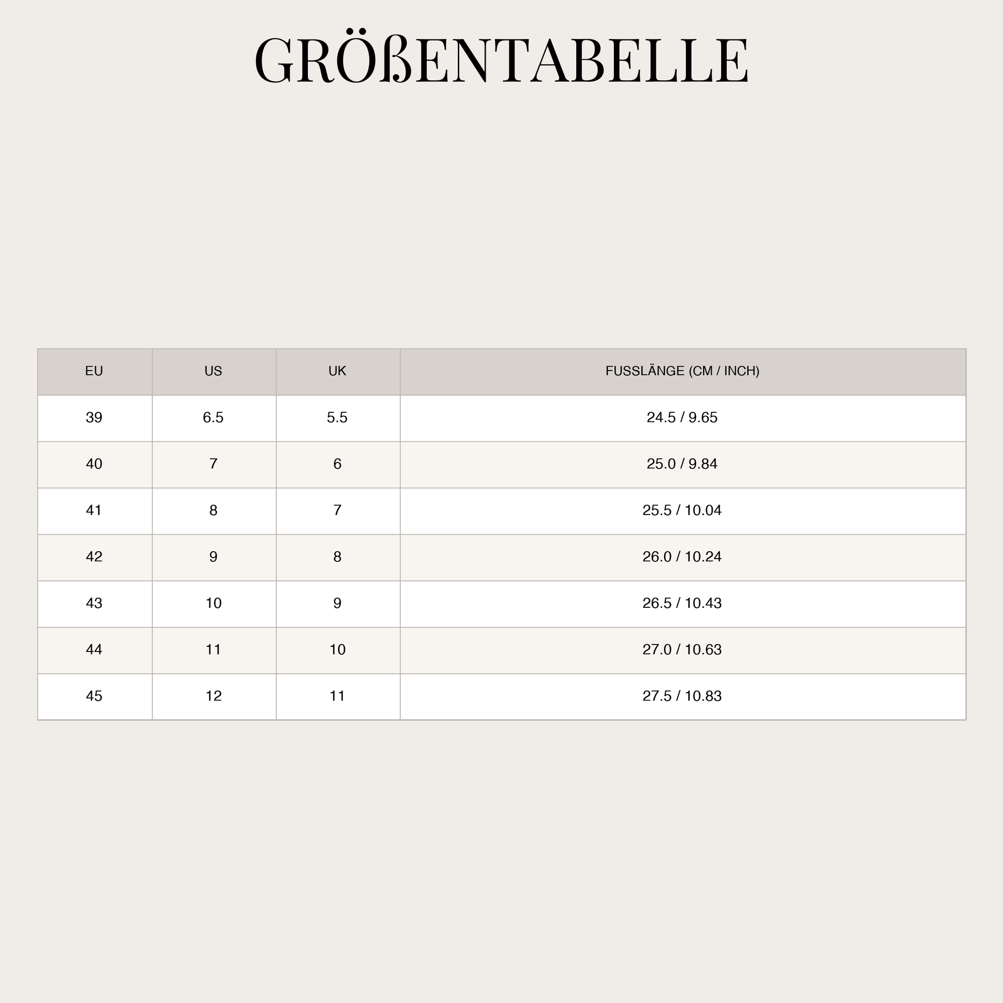 Size Chart