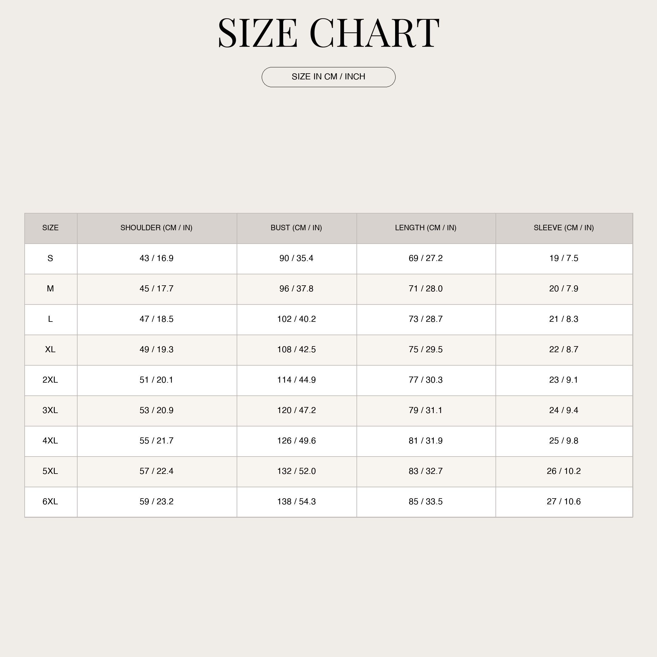 Size Chart
