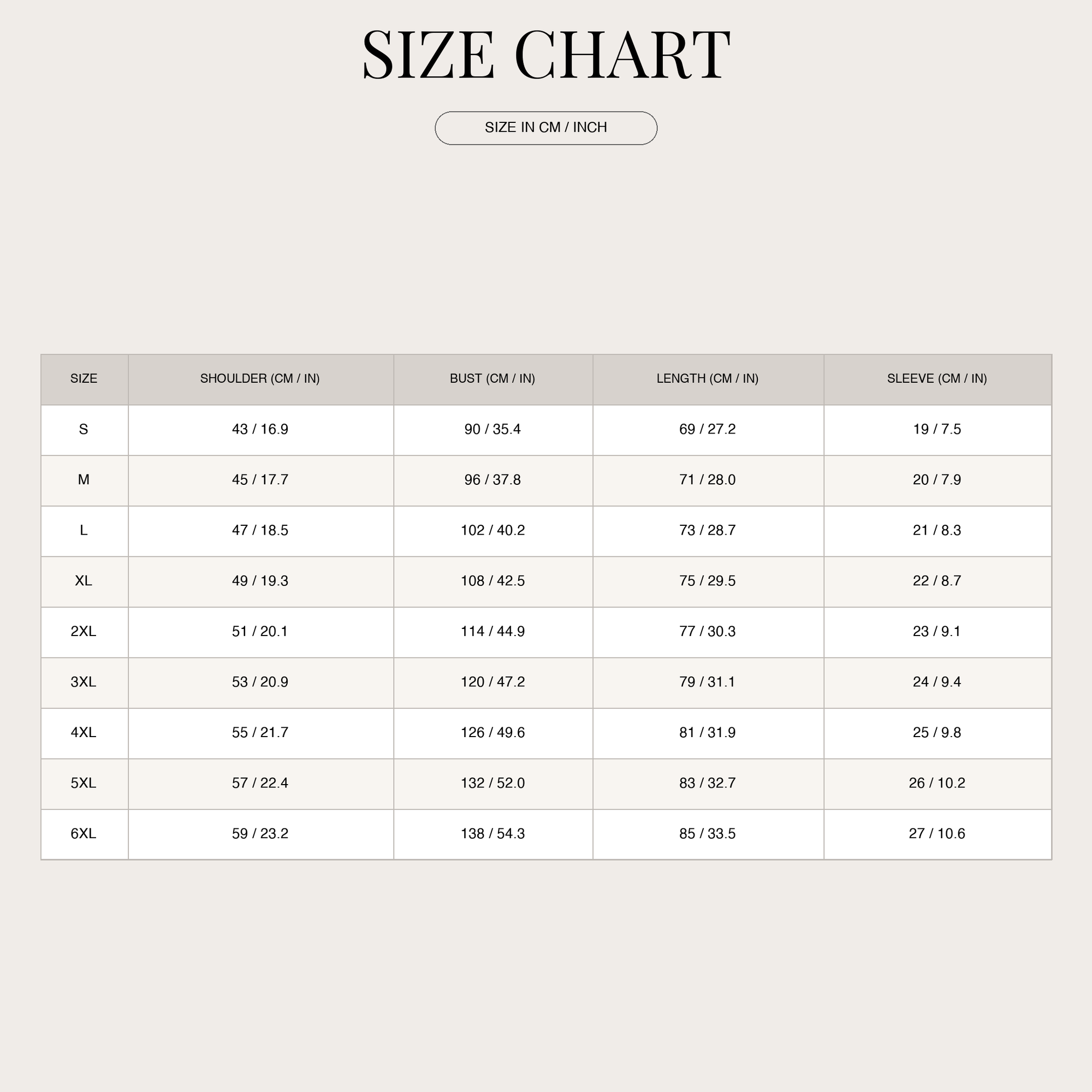Size Chart