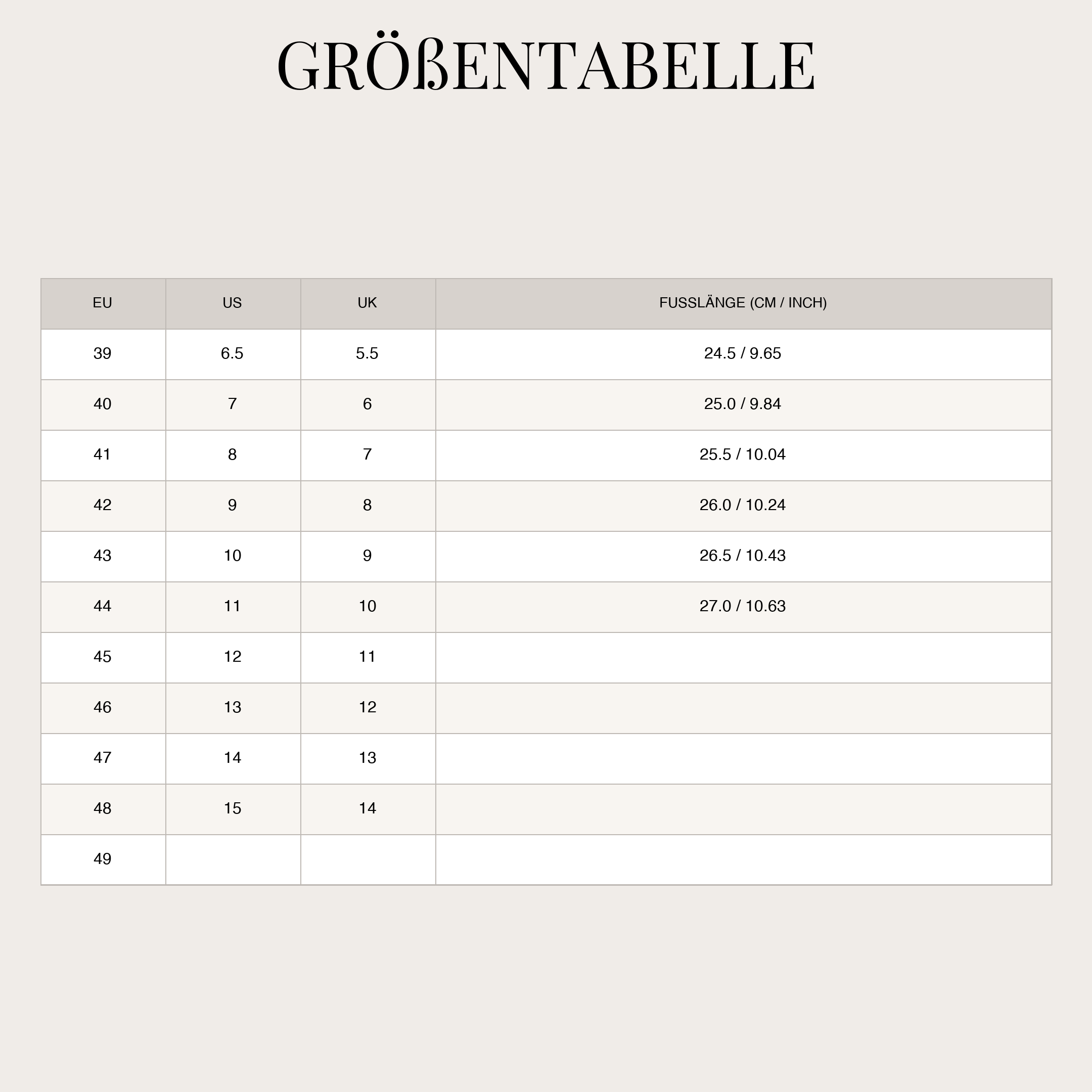 Size Chart
