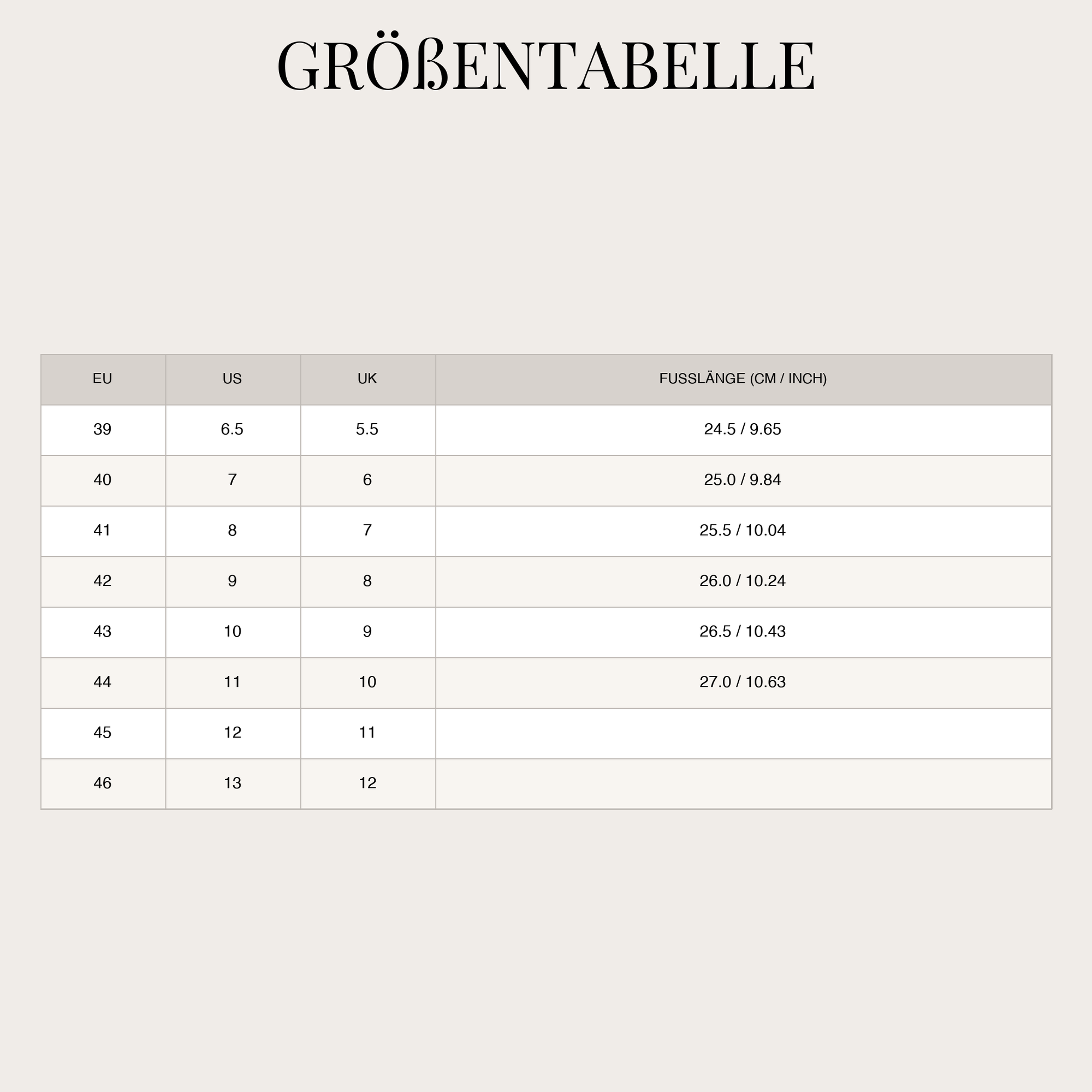 Size Chart