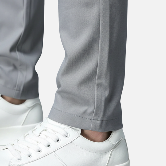 Herren gerade geschnittene Anzughose mit Gürtelschlaufen