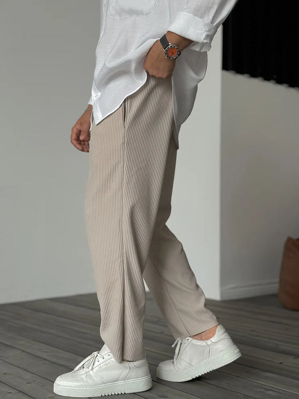 Herrenhose aus strukturiertem Gewebe | Entspannte Passform