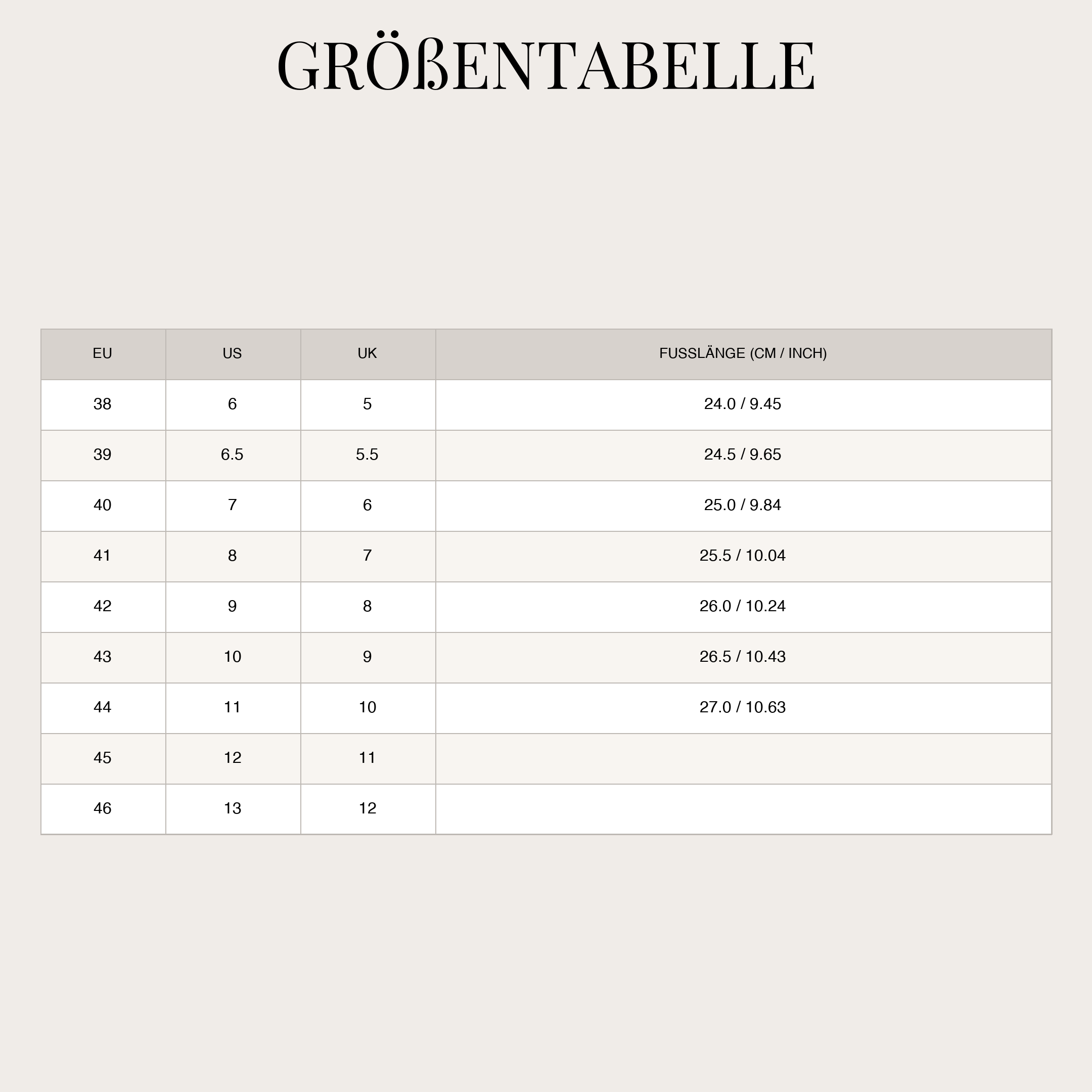 Size Chart