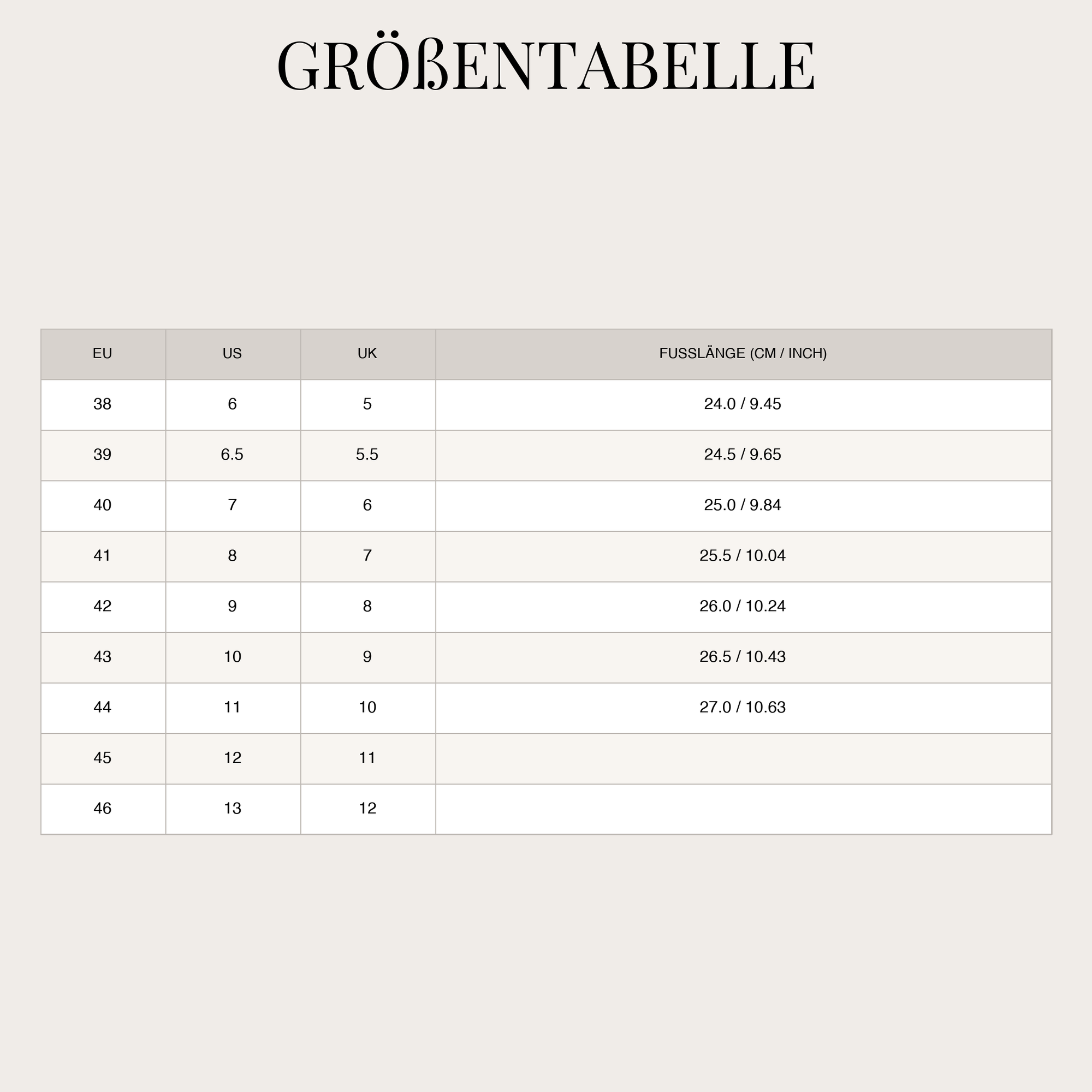 Size Chart
