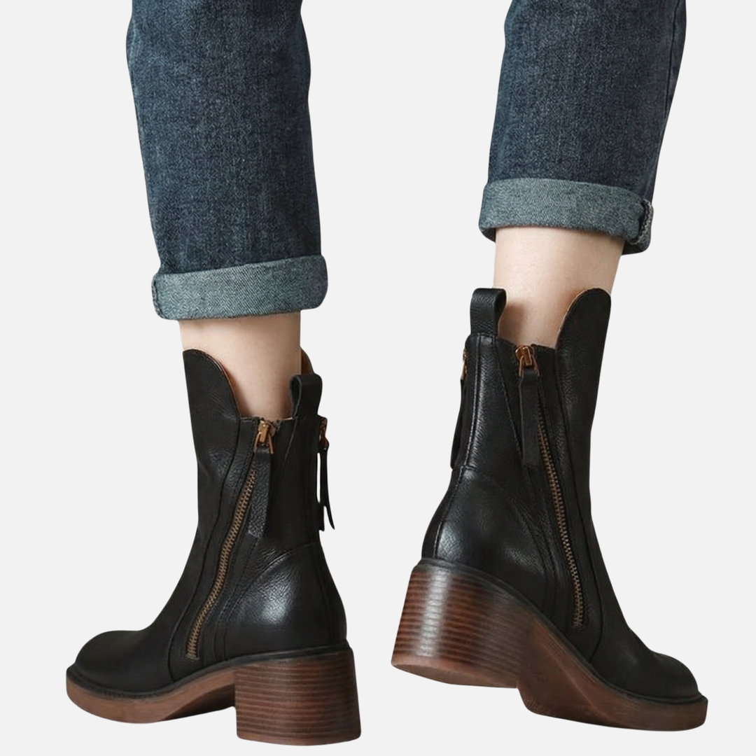 High Heel Stiefeletten mit Reißverschluss für Damen