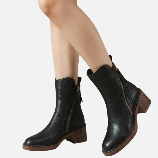 High Heel Stiefeletten mit Reißverschluss für Damen