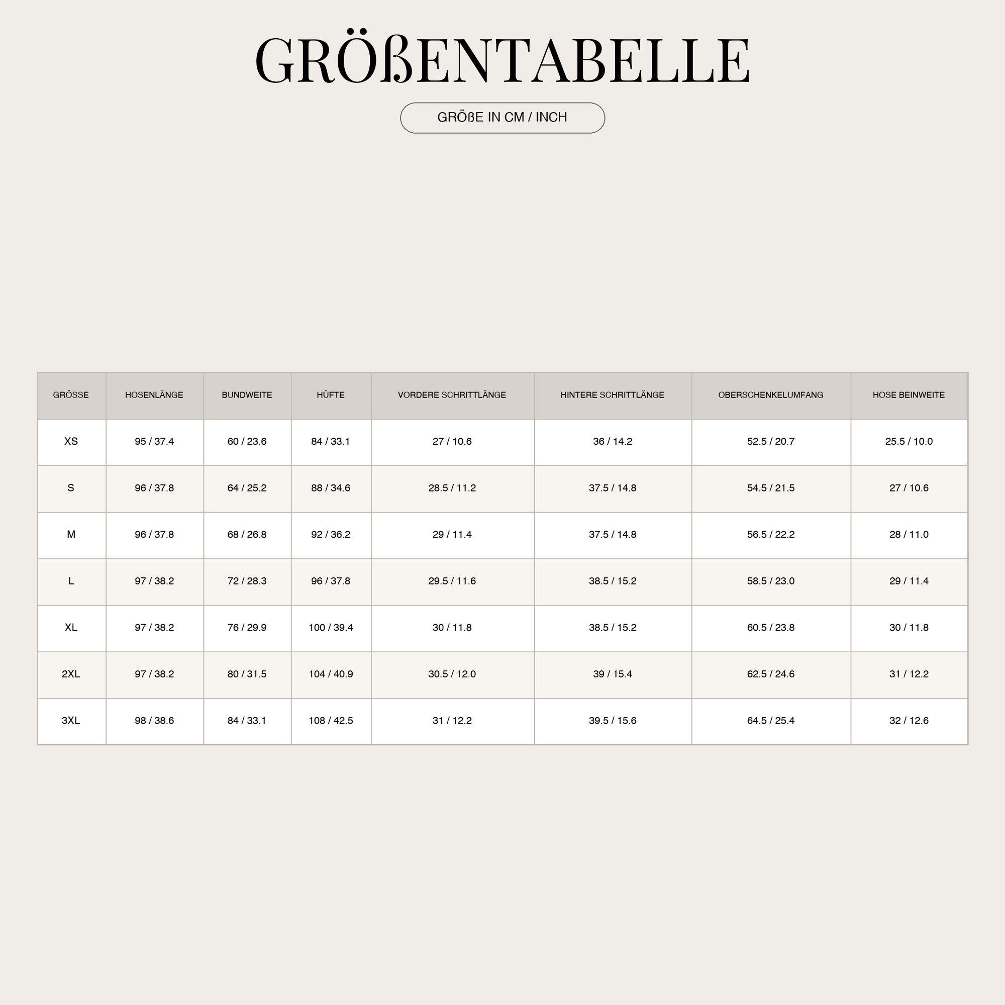 Size Chart