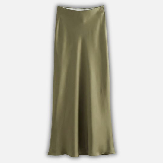 Hochtaillierter Satin Midi Rock für Damen