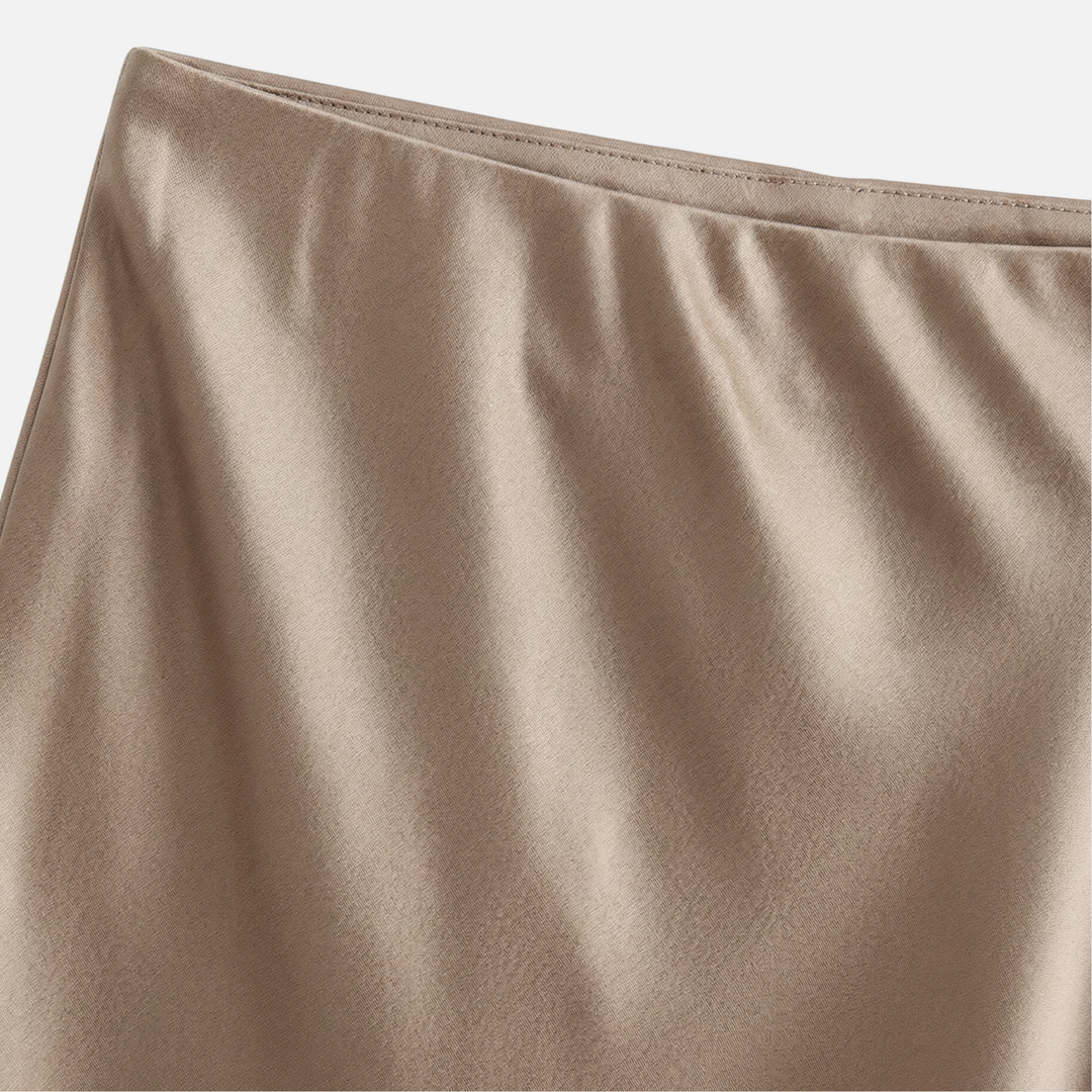 Hochtaillierter Satin Midi Rock für Damen