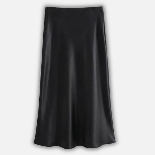 Hochtaillierter Satin Midi Rock für Damen