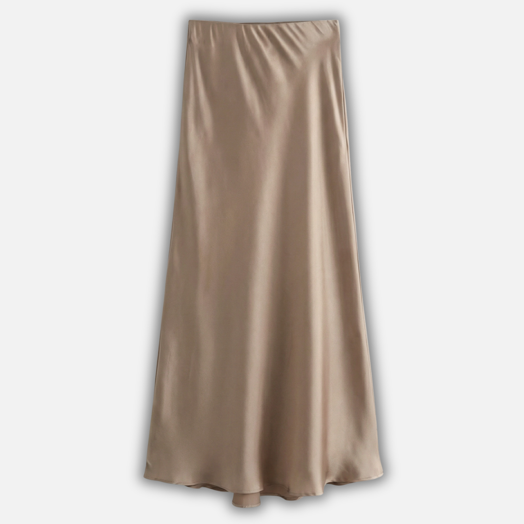 Hochtaillierter Satin Midi Rock für Damen