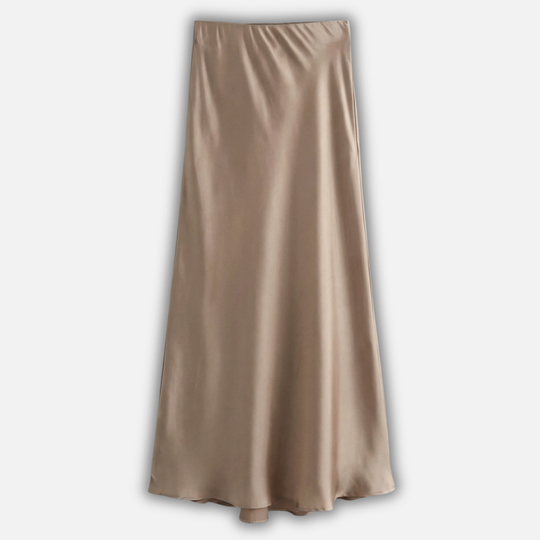 Hochtaillierter Satin Midi Rock für Damen
