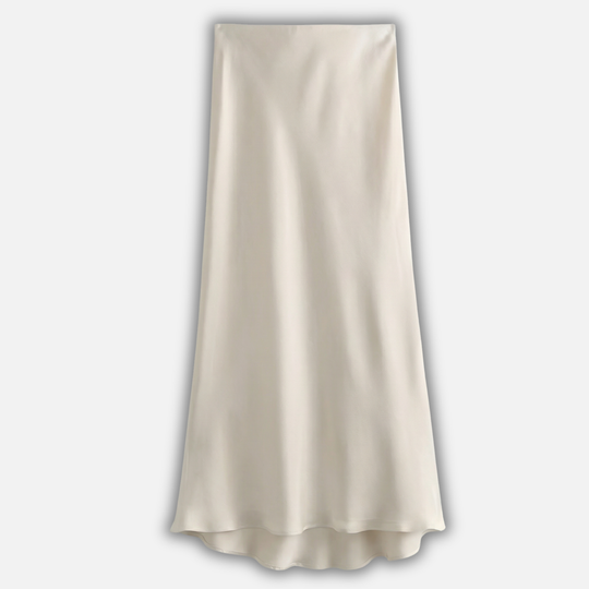 Hochtaillierter Satin Midi Rock für Damen